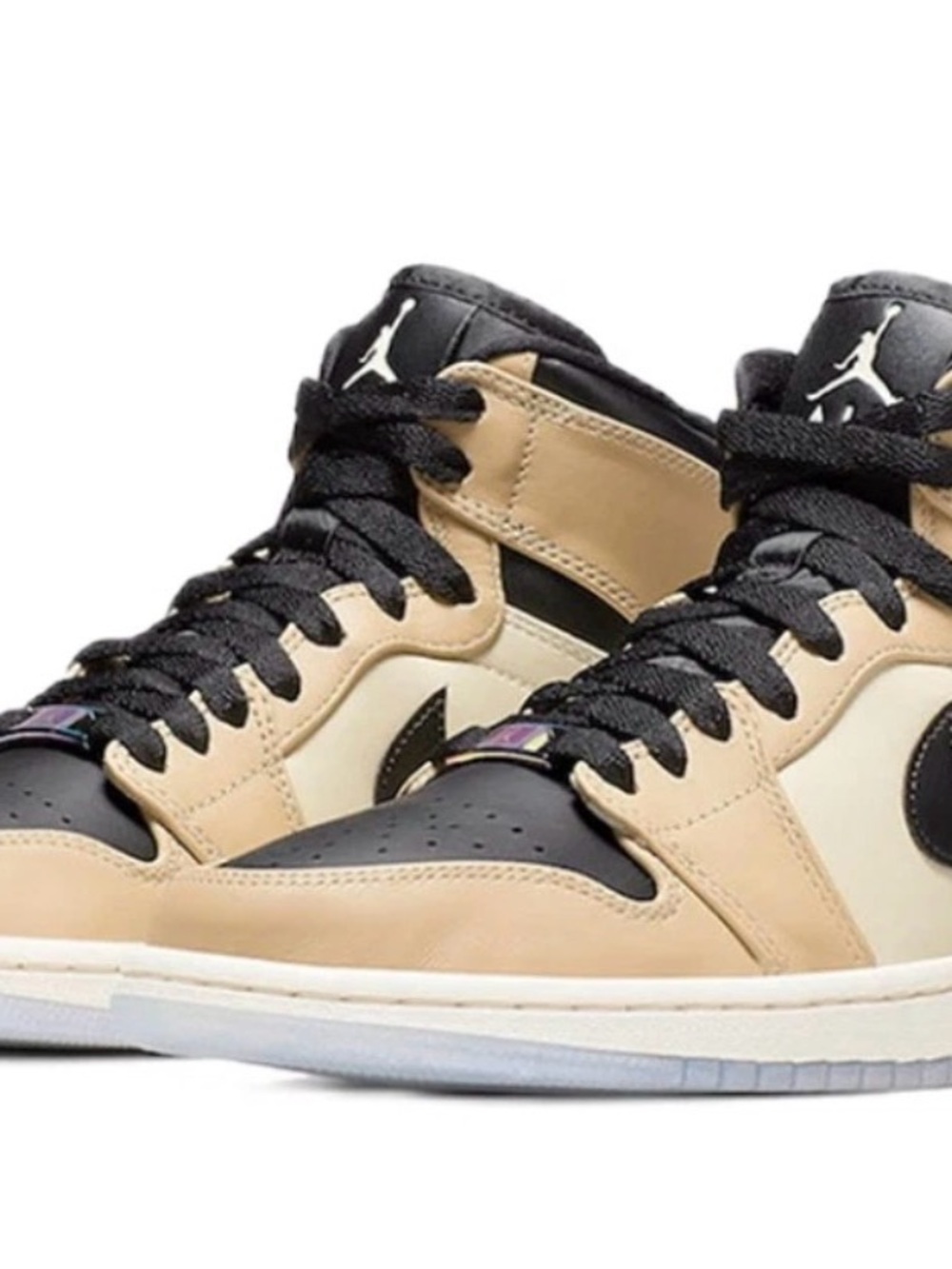 Nike Air Jordan 1 Mid Tan, Cream & Black